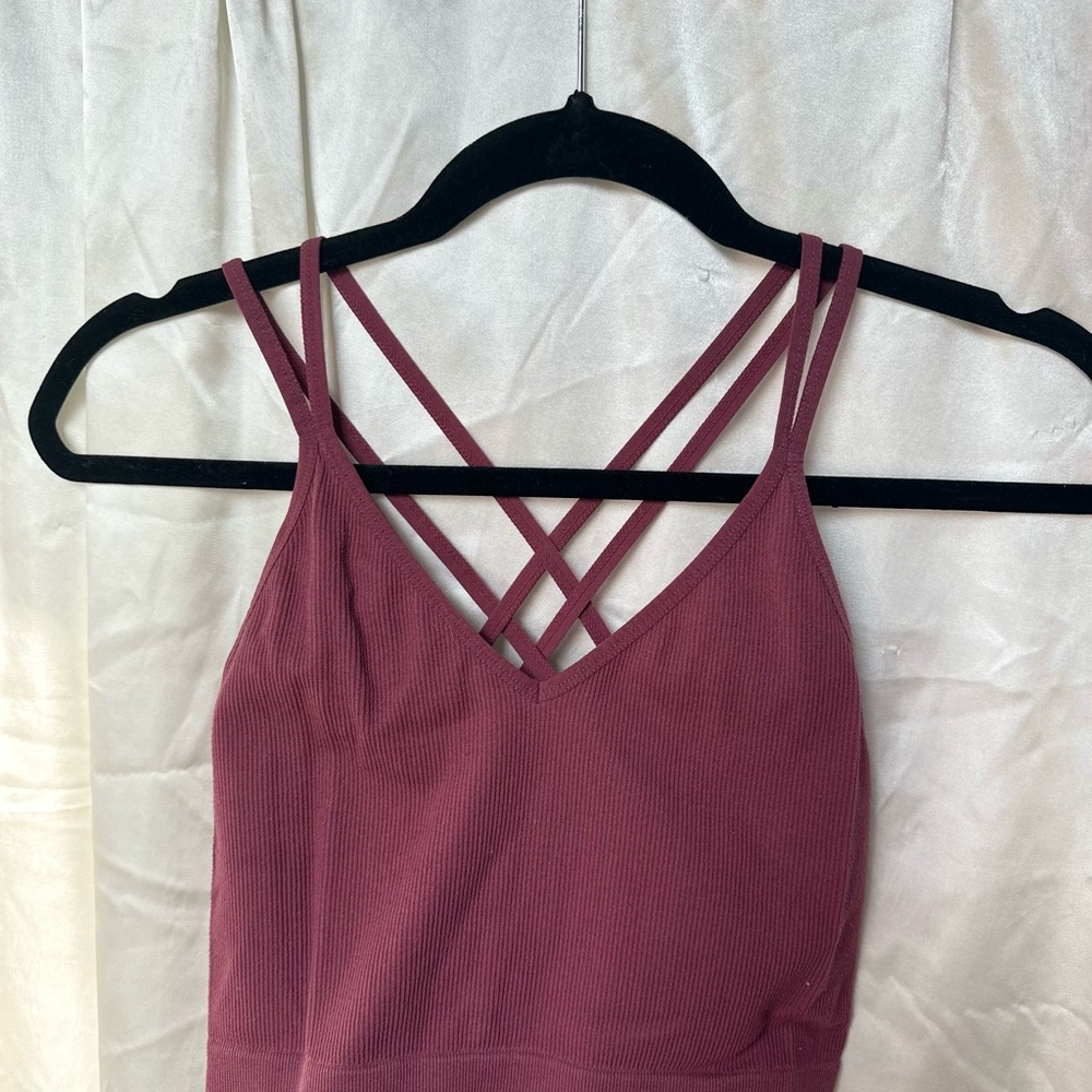 Women's Strappy Bralette Tank - Mauve